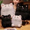 Пухленькая черно-белая кукла-кошка, плюшевая игрушка, кукла-котенок, детская подушка для сна, тряпичная кукла