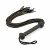 60Cm Black Red Brown Leather Flogger Braided Handle Tails Spanking Whip  Floggers