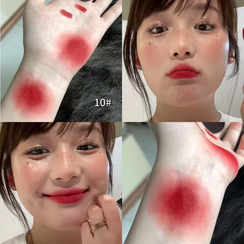 Yellow-Black Skin Beauty Staple! Autumn and Winter Brightening Tomato Lip Glaze, Low-Saturation Lip Mud, Natural Look, Non-Stick Cup Lipstick