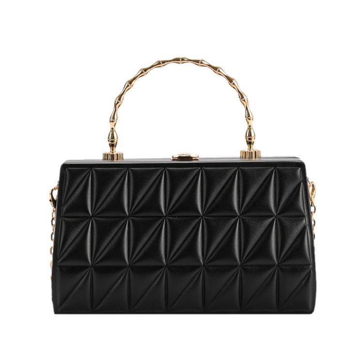 Luxury Hand Bags For Women Metal Handle Boxy Totes Fashion Quilted Pattern Bag Women's Branded Trending Famous Clutch Box Bag
