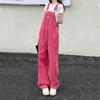 Design Sense Pink Denim Overalls Women's Summer Thin Net Red Niche Slim Casual Straight Wide-leg Pants