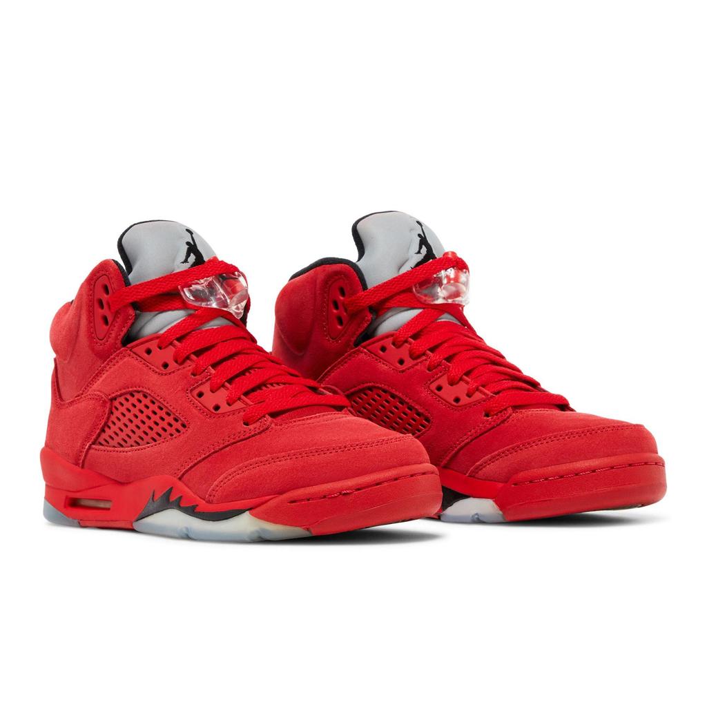 Air Jordan 5 Retro BG 'Красная замша' (унисекс) Детские баскетбольные кроссовки University Red / Black-University Red 440888 602
