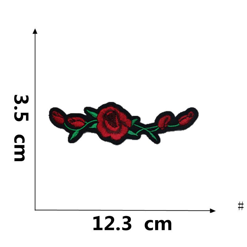 Вышитая термоаппликация из ткани «Роза и цвет сливы» для украшения одежды