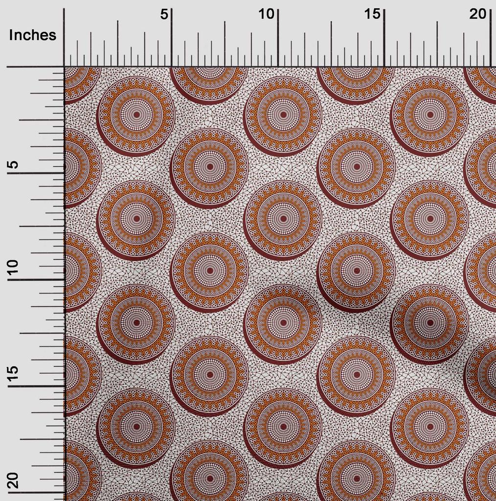 oneOone Cotton Flex Brown2 Fabric Asian Block Craft Projects Decor Fabric Printed By The Yard 40 Inch