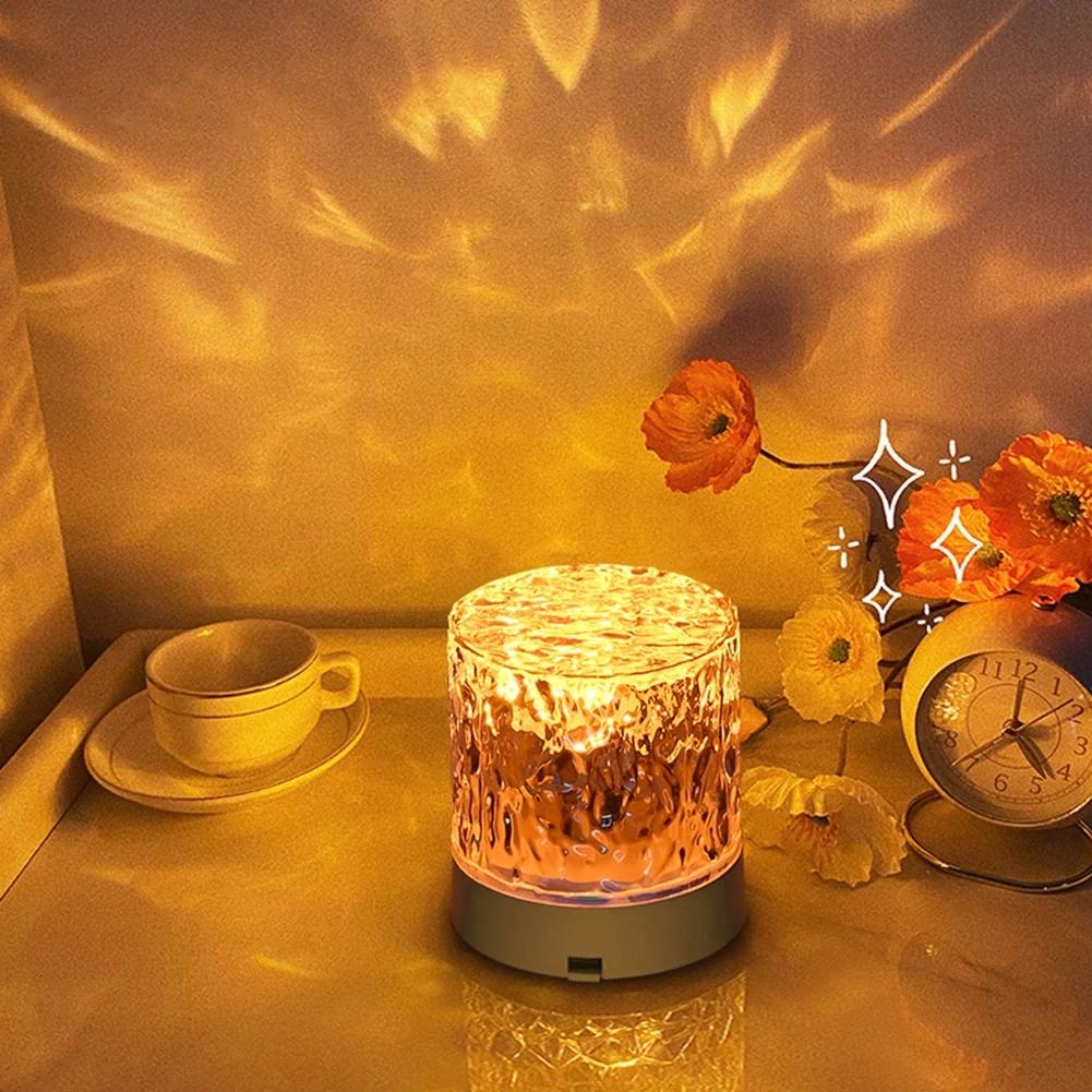 1 Star Lamp, Rotating Water Pattern LED Night Light, Creative Bedside Flame Atmosphere Lamp, Bedroom Decoration, Dynamic Lamp