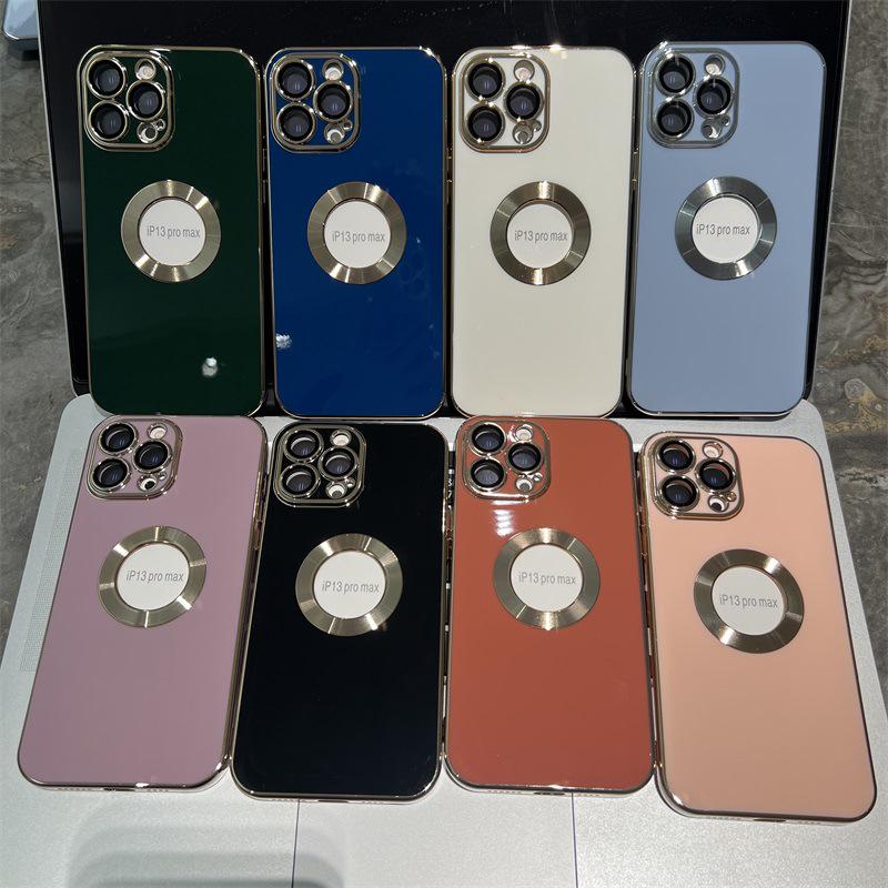 Чехол для iPhone с рисунком линзы зрачка CD для iPhone 11-14 - гальванизированный ТПУ сплошного цвета