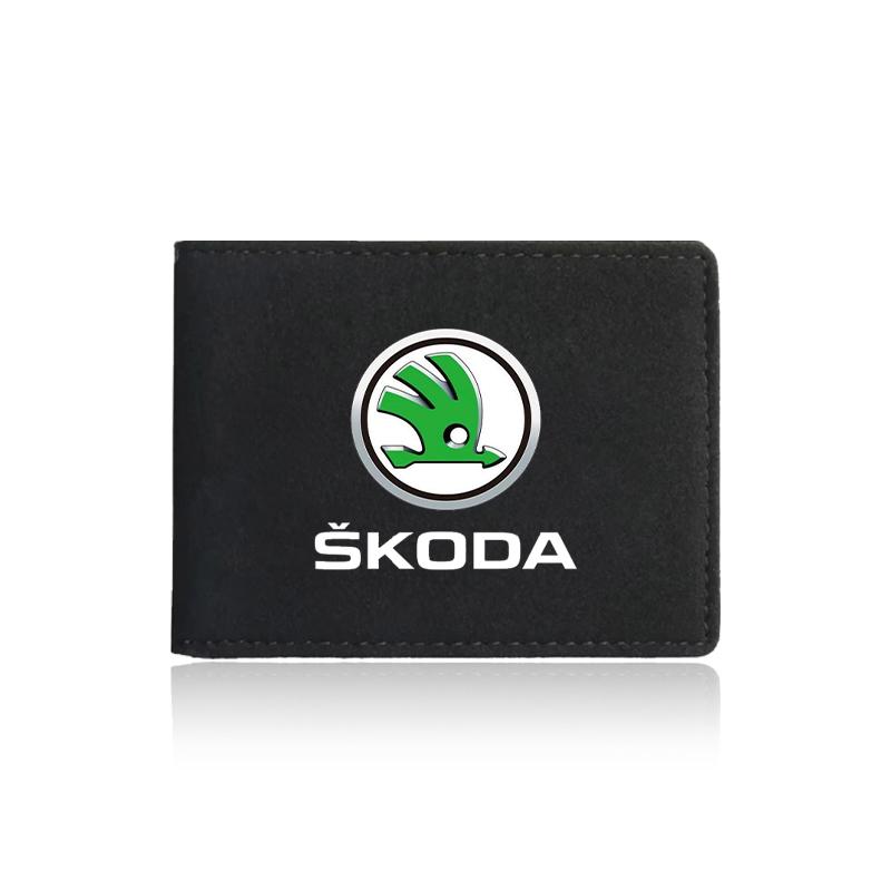 PU Leather Credit Card Case Car Driving Documents Protective Case For Skoda Octavia MK2 MK3 2 3 A7 Fabia Karoq Kodiaq Superb Rapid Kamiq