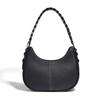Half Moon Women's Leather Underarm Bags Solid Color Underarm Bag for Ladies Casual Shoulder Bag