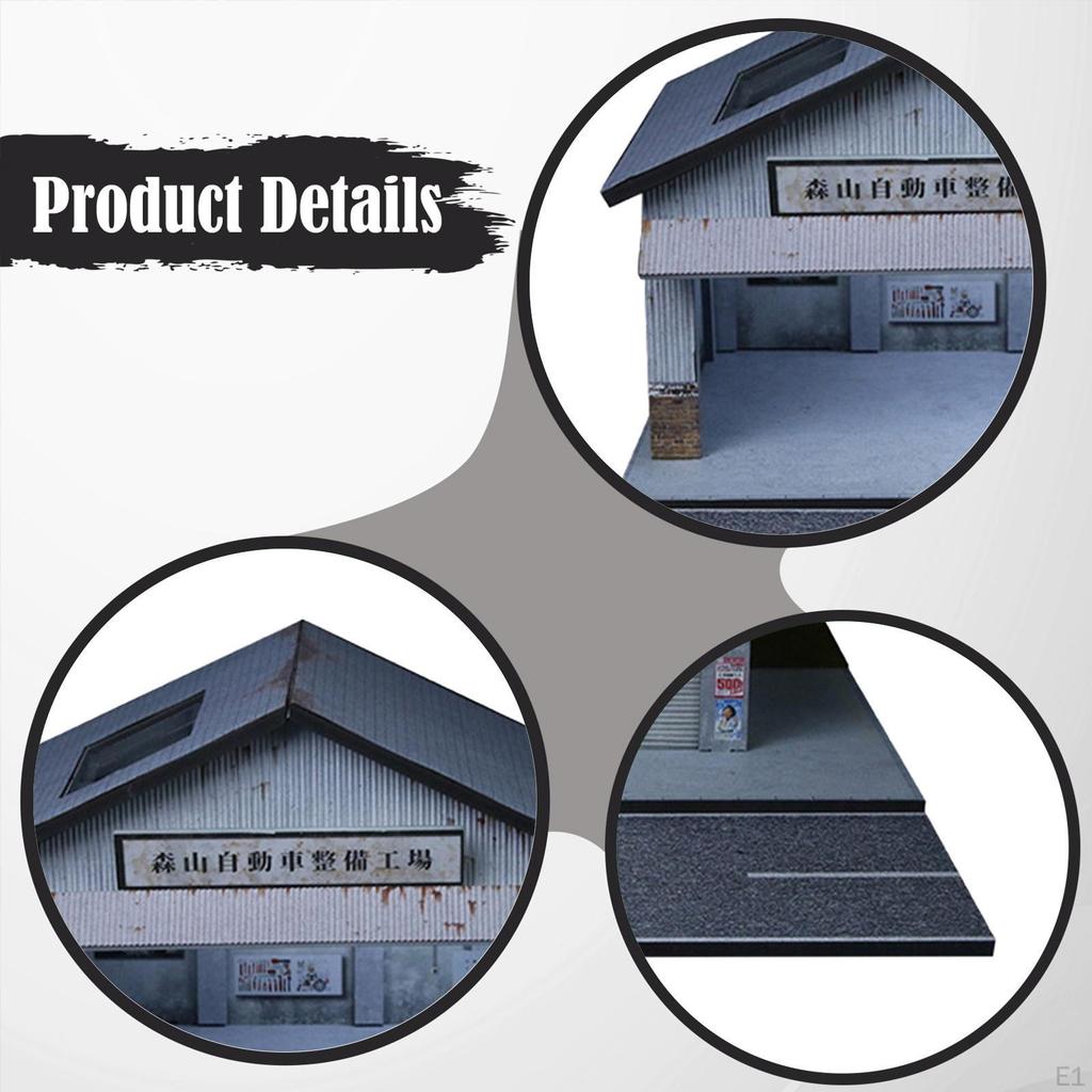 1/64 Vehicle Maintenance Factory Scene Model Desktop Ornament Gift Desk Photo