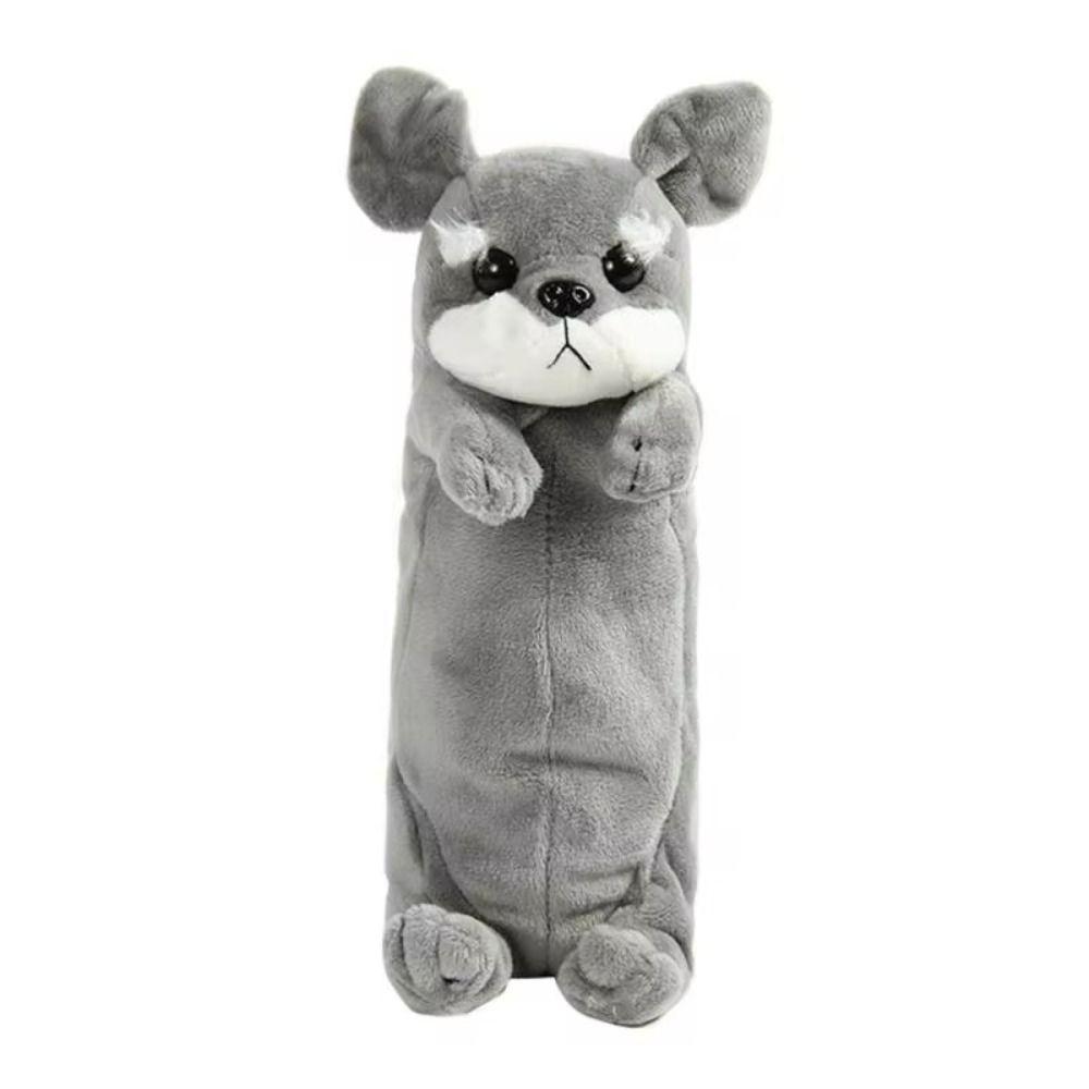 Cute Dogs Pencil Bag Soft Plush Stationery Storage Bag Creative Puppy Pencil Pouch  Girl Boy