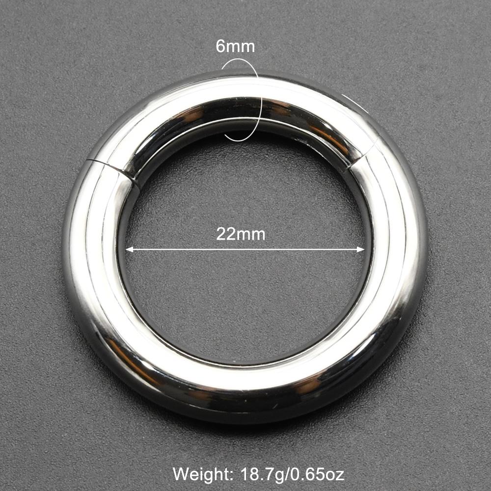 Smooth Hinged Stainless Steel Segment Hoop Ring 00G Large Size Septum Clicker BCR PA Piercing Nose Ring Ear Stretcher Weights