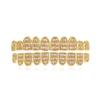 Full Paved 3 Rows T Square CZ Grillz 10 Teeth Brass Real Gold Plated Hip Hop Cool Rapper Teeth Grills Halloween Cosplay Bulk