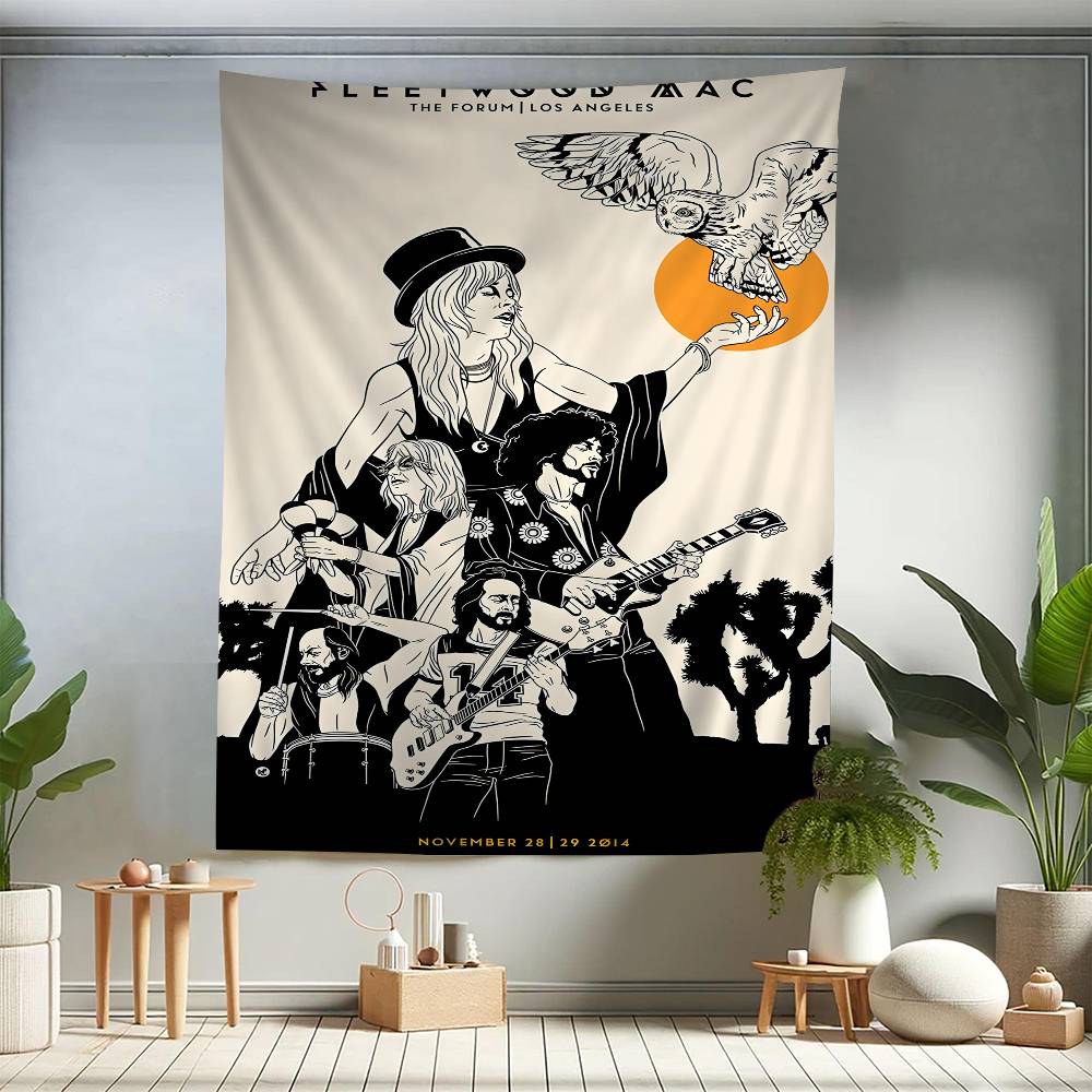 FFleetwood MMac Rock Band Printed Large Wall Tapestry Hanging Tarot Hippie Wall Rugs Dorm Art Home Decor