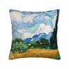 Van Gogh Wheat Field with Cypresses Square Pillow Cases Oil Painting Cushion Cover Customized Decor Pillowcase for Home xcm