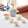 Portable Travel Tea Set Casual Gift Suet Jade Cover Bowl Kuaike Cup Simple Gift for Girls Teachers' Day