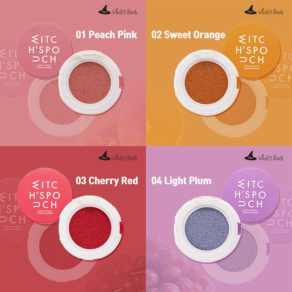 Witch's Pouch Blush Cushion Korean Makeup Cheek Toneup Facial Cushion Blusher Moisturizing Color Correction Flawless Coverage