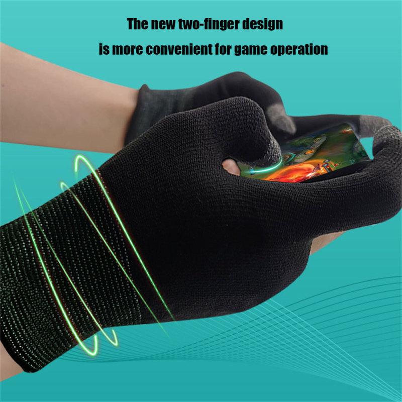 1 Pair 2-finger Gaming Gloves Breathable Anti-sweat Compatible For Pubg Gaming Eat Chicken