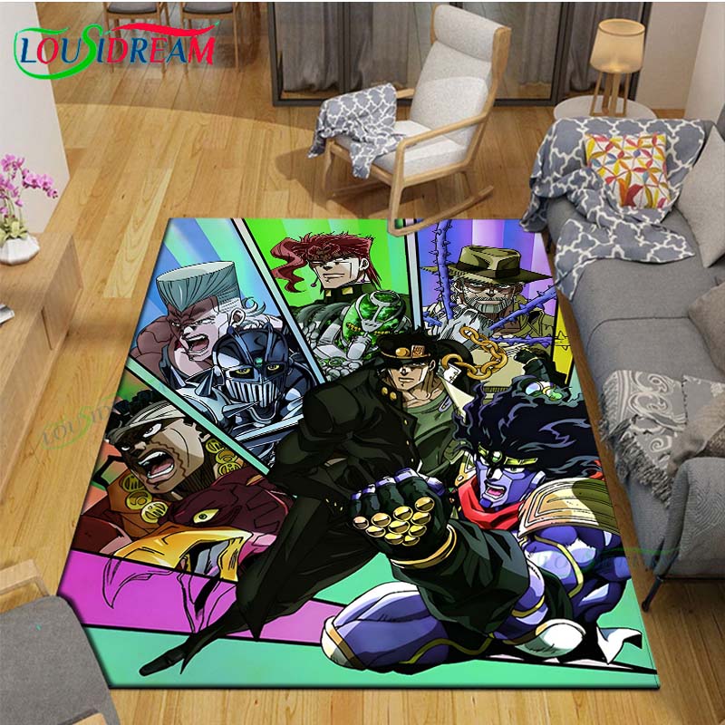 Классические Мультяшные Ковры J-JoJo's Bizarre Adventure для Гостиной, Противоскользящий Ковер, Коврики для Детской Комнаты, Игровой Ковер, Большой Ковер, Декор