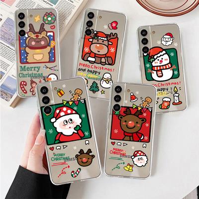 Прозрачный чехол для Samsung Galaxy S22 S20 FE S21 Plus S10 Lite S9 S8 S10e Note 20 Ultra 10 Lite 9, чехол для телефона, милый рождественский снеговик