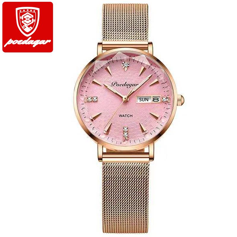 312 High Quality Women's Watch Waterproof Luminous Shock Ladies Watch Stainless Steel Quartz Watch Women Wrist Luxury
