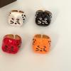 Korean Style Painting Ring Jewelry Accessories Chunky Enamel Ring Retro Drip Oil Cat Ring  Women