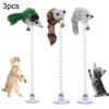 3Pcs Pet Cats Kitten Funny Spring Suction Cup Feather Mouse Elastic Scratch Toys