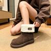 Женские легкие увеличивающие рост толстая подошва зимние теплые меховые одинарные сноубутсы плюшевая подкладка нескользящие повседневные спортивные хлопковые ботинки