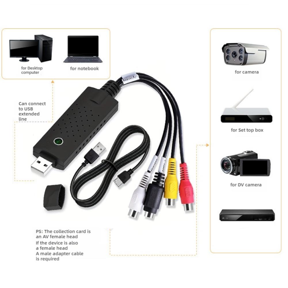 Single USB Capture Card Av Signal Converter Monitoring Video One Camera Capture Capture Way Car D8I7