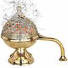 India Brass Dhoop Dani Bakhoor Holder  Loban Burner  Incense Holder, 8 Inch (600 Gram)