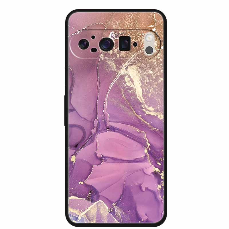 Чехол для мобильного телефона Google Pixel 9 Pro XL Роскошный защитный чехол из мягкого силикона для Google Pixel 9Pro XL Мраморный Мягкий черный Funda