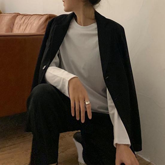 Женская нижняя рубашка с круглым вырезом, однотонная, с длинными рукавами, универсальная