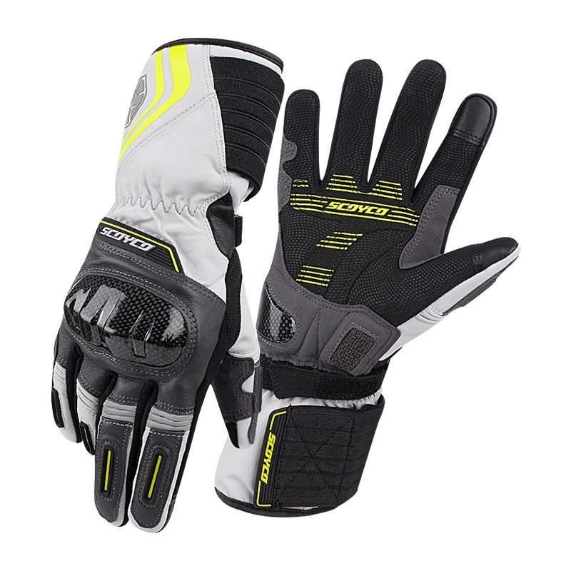 Motorcycle Winter Riding Gloves Waterproof Thermal Carbon Fiber Shell Anti-Slip Wear-Resistant Touchscreen Cycling Protective Gear