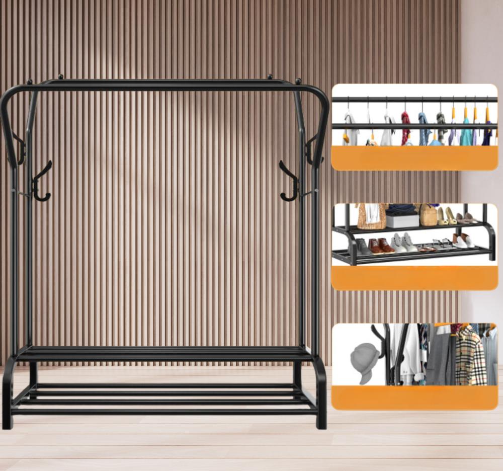 Wardrobe, Hanger, Standing Rack, Double Shelves, Large Shelf [D-Sz1]