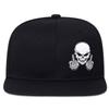 Topi Hip Hop Skull Unisex – Trendy Flat Brim Snapback Cap for Street Style Lelaki & Wanita