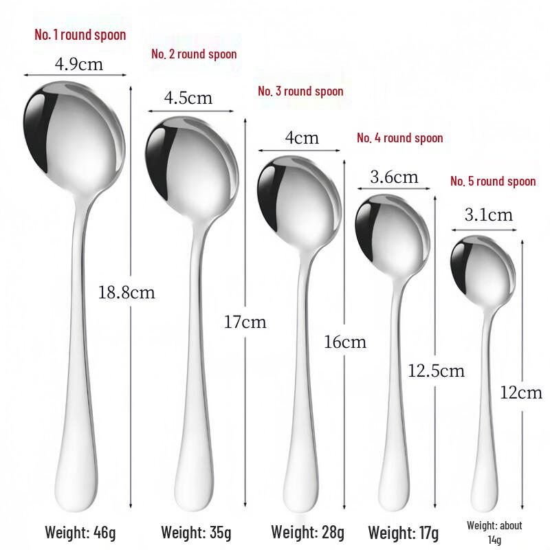 Thickened Stainless Steel Round Dining Spoon