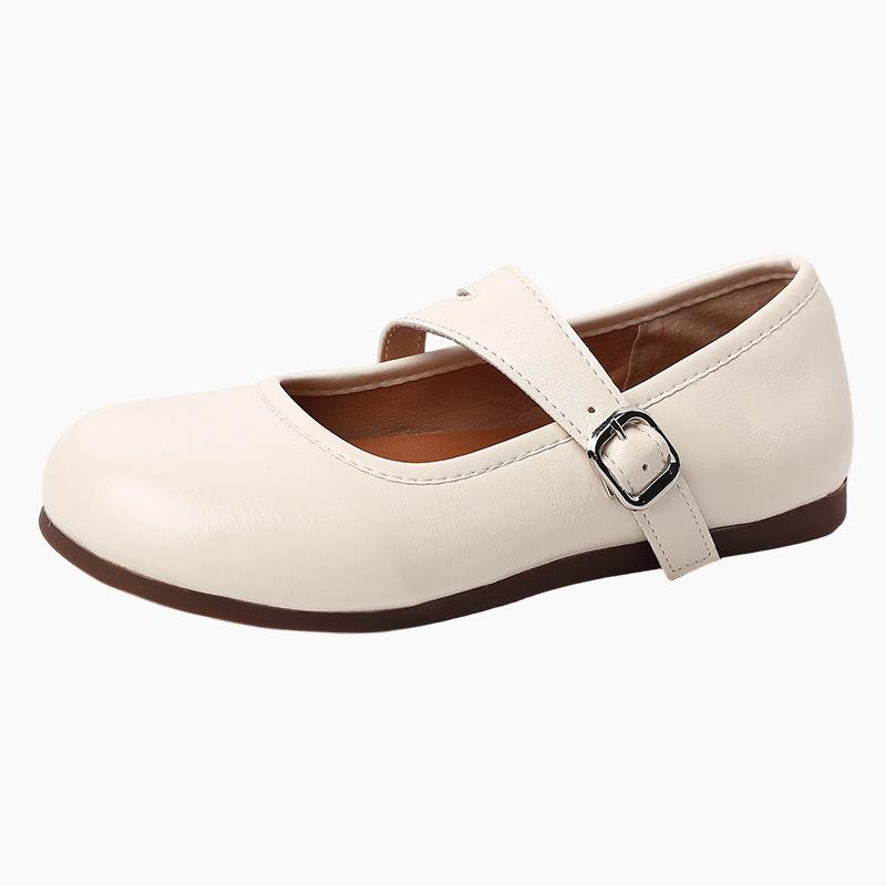 Vintage Mary Jane Shoes Women's 2025 Summer Fashion Light Mouth Versatile Casual Sweet One-Word Buckle Strap Flat Shoes