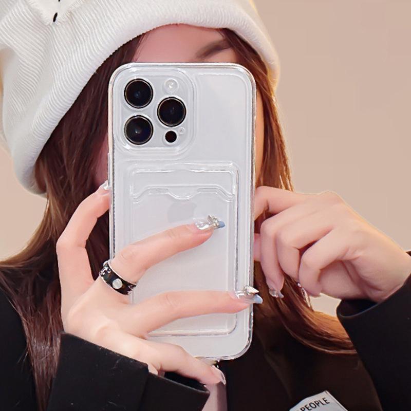 Can Put Photo Luxury Soft Card Bag Phone Case For Samsung Galaxy Note 8 9 10 Note 20 Ultra Shockproof Transparent Bumper Cover