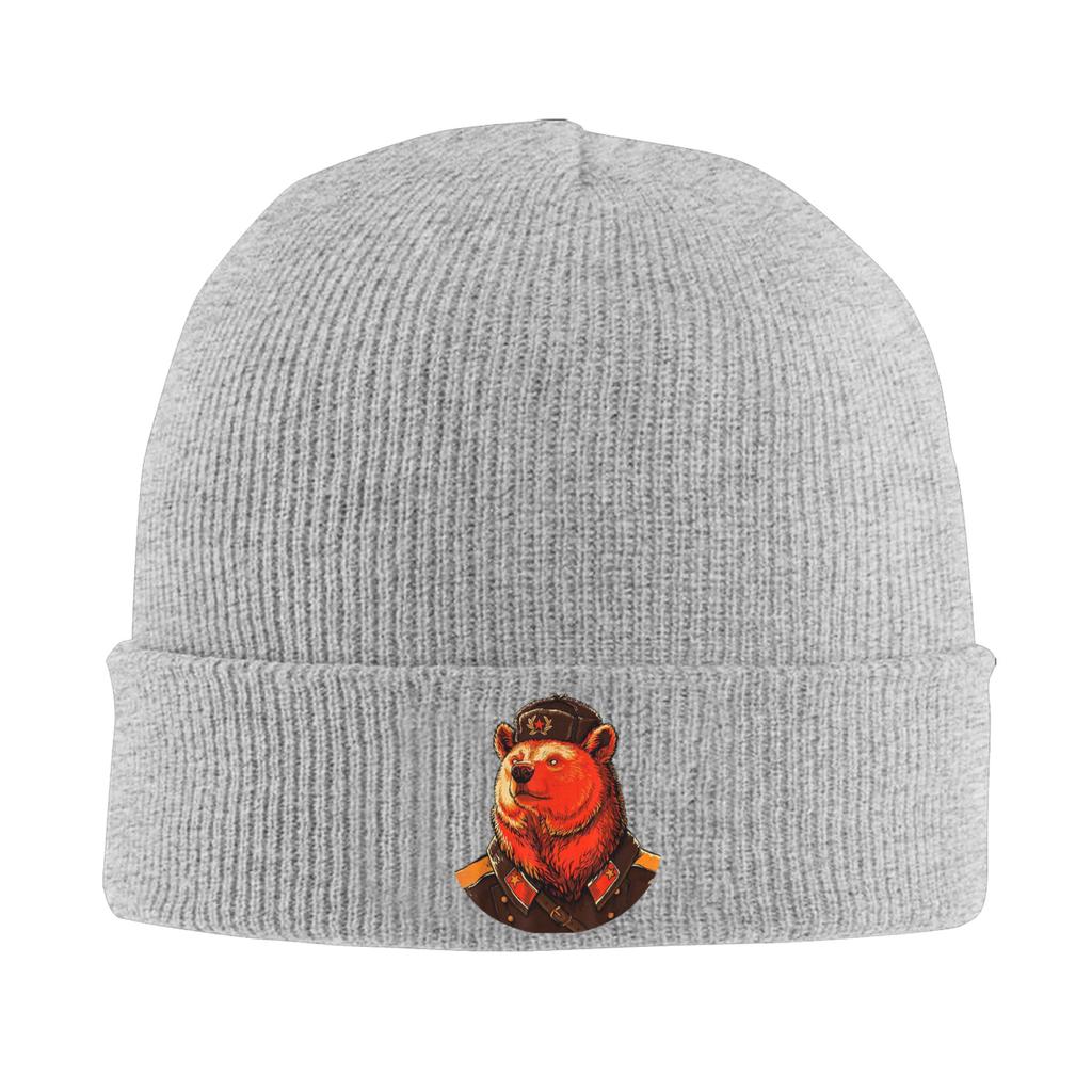 Bear Communist Soviet Union USSR Knitted Hat  Y2K Cool Caps Men Women Outdoor Beanie Hats Autumn Custom Elastic Bonnet Hats