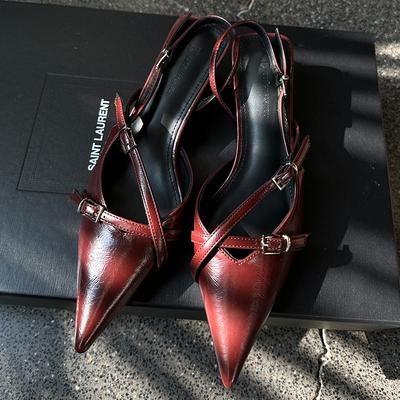 Модные Повседневные Современные Сандалии Обувь с Ремешком на Пряжке Мода 2025 Женские Шлепанцы На Невысоком Тонком Каблуке Обувь Для Женщин Новая Обувь Женские Туфли-Лодочки