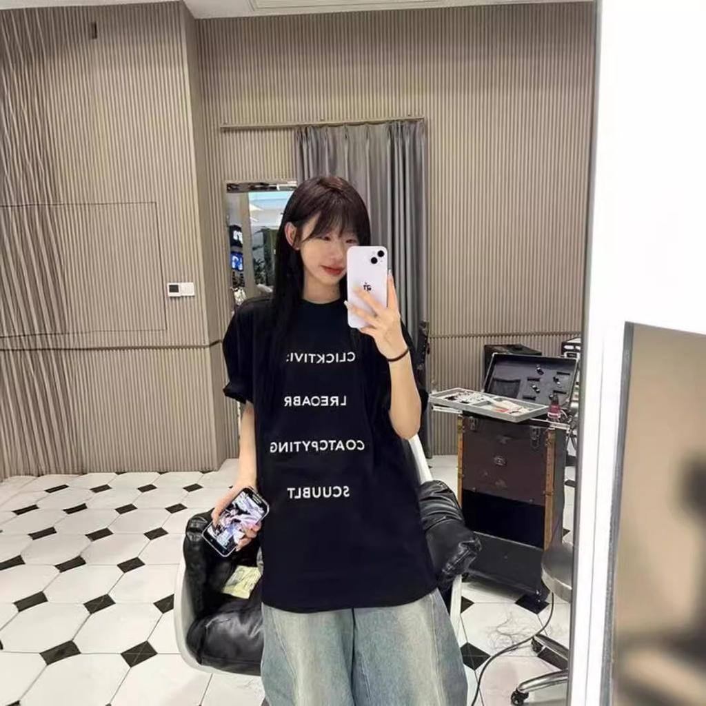 Trendy American Black Oversized Slim Fit Short-Sleeve T-Shirt for Women & Couples