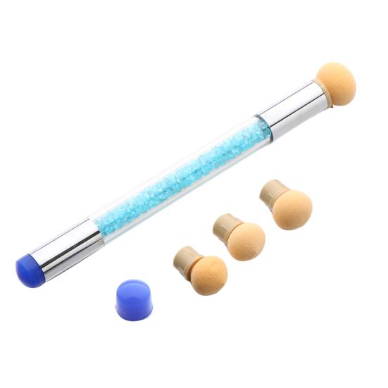 Силиконовая губка для штамповки с двойной головкой, градиентная краска, ручка для затенения, кисть для дизайна ногтей