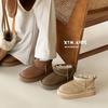 Kids Winter Snow Boots Boys Girls Warm Thickened Waterproof Ankle In Cowhide With TPR Sole