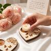 Floral Pattern Wooden Candle Holder Ornament Tealight Tray Heart Shaped Candle Holder Birthday