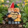 Home Decor for Living Room Windowsill Garden Gnome Couple Figurine Outdoor Decoration, Resin Sculpture Patio Yard Durable Weather Resistant
