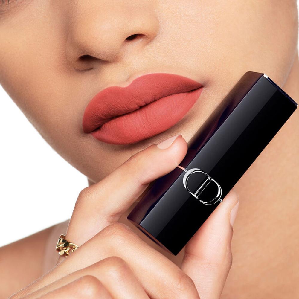 Dior Помада Rouge Dior 217 Velvet Matte, Стойкая помада теплого нюдово-оранжевого оттенка 3,5 г