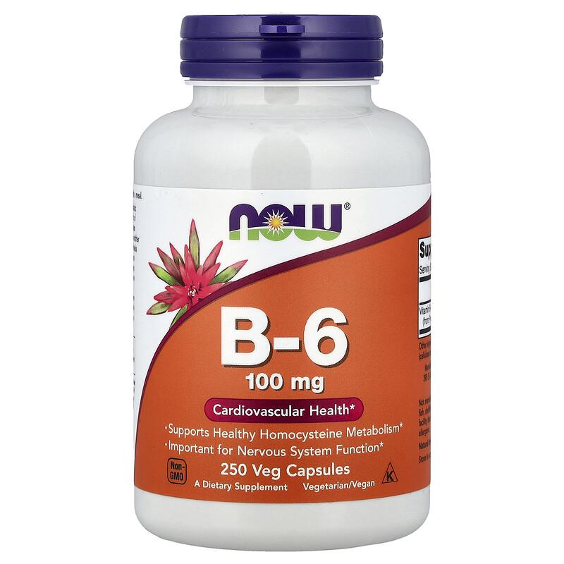 B-6, 100 mg, 250 Veg Capsules