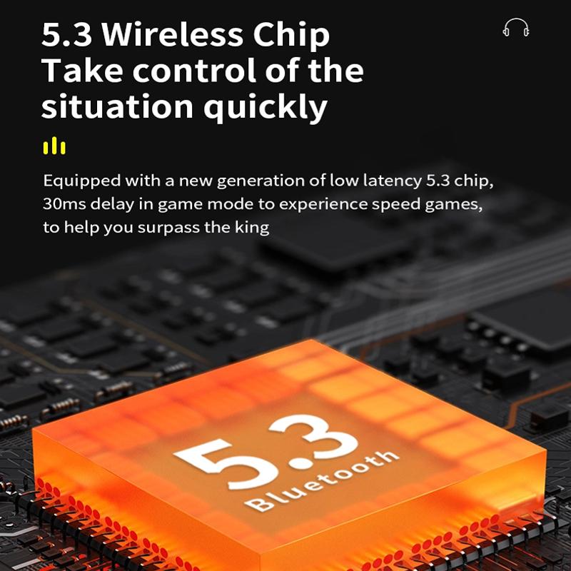 TWS Bluetooth 5.3 Наушники 3D HiFi Стерео Беспроводные наушники Игровая спортивная гарнитура с микрофоном Светодиодный цифровой дисплей Наушники-вкладыши для iPhone