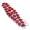 Natural Mozambique Garnet Gemstone 925 Sterling Silver Bracelet 7-8" h2W93