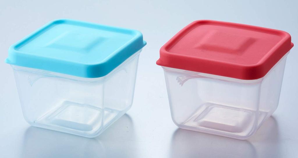 Asahi Denki Kasei Smile Kids Storage Containers with Lids of Mint 175ml In Tongs-shaped (Set 2) Blue/Salmon Pink, (Made Japan) ATN-0102