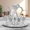 6 Pcs Set Dragon and Phoenix Wine Set Tea Pot Home Party Decorative With 4 Cup Set Coffee Tea Serving Pot With Round Shaped Tray